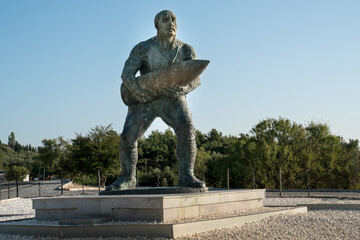 Wall Mural - The monument to Seyit Corporal (Onbaşı), where he lifted 190 to 215 kilos of bullets in the Rumeli Mecidiye Bastion. Canakkale, Gallipoli - TURKEY