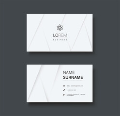 modern white lines double sided business card template