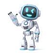 © djmilic - Cute blue robot waving hand 3D
