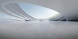 © nuchao - 3d render of futuristic concrete architecture with car park, empty cement floor.