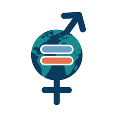 Gender equal world for men and women. Gender equality symbol vector illustration.