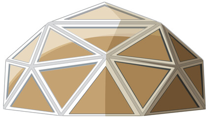 Wall Mural - Space dome station on white background