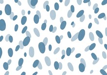 Pastel Blue Background Circles Ovals. Soft Blue White Confetti Background