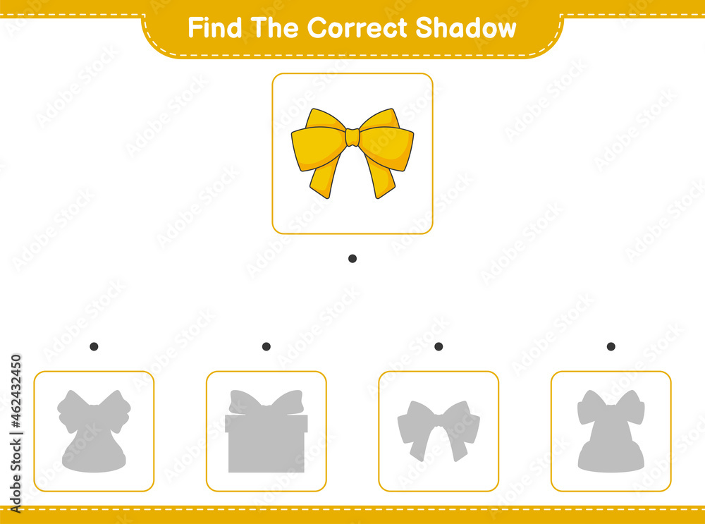 Find the correct shadow. Find and match the correct shadow of Ribbon ...
