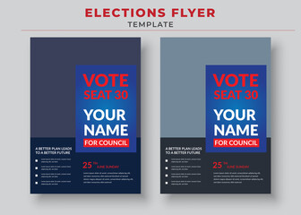 Wall Mural - Elections Flyer Template, Political Flyer, Vote Flyer