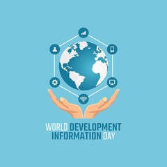 vector graphic of world development information day good for world development information day celebration. flat design. flyer design.flat illustration.