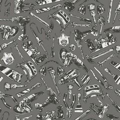 Handyman work tools seamless pattern