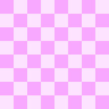 Pink Checkered Pattern Isolated On Light Pink Background