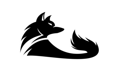 Wall Mural - Hunter wolf vector logo