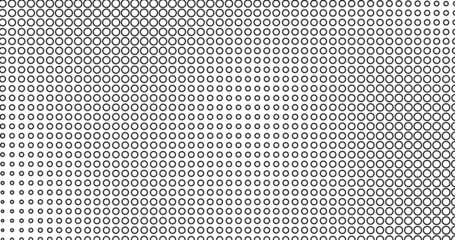 Poster - Monochrome gradient halftone linear dots background. Pop art pattern template, texture. Geometric Vector Retro Illustration.