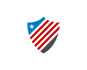 Sticker - Shield protection with american theme logo