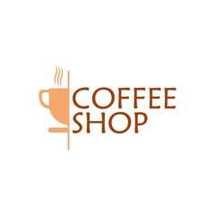 Coffee shop logo concept for restaurant isolated on white background