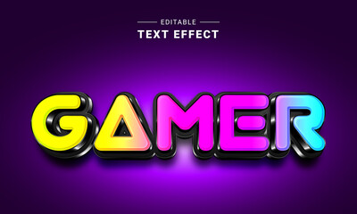 Wall Mural - Editable text style effect - Neon text style theme. Glowing text effect. Graphic style