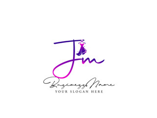 Letter JM Logo, Creative jm j m Fashion Clothing Brand, Apparel Logo For Luxury Fashion Shop