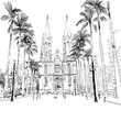 Sao paulo. Agglomeration of Sao Paulo. Brazil. South America. Hand drawn city sketch. Vector illustration.
