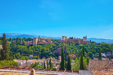 Sticker - Granada panorama with Alhambra, Spain