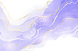 Purple lavender liquid watercolor background with golden lines. Pastel violet marble alcohol ink drawing effect. Vector illustration design template for wedding invitation, menu, rsvp