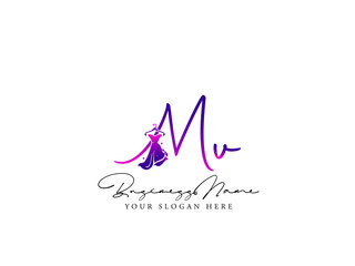 Wall Mural - Letter MV Logo, Fashion mv m v Monogram Initial Based Vector Icon For Clothing, Apparel Fashion Shop