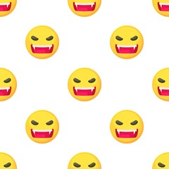 Sticker - Angry smiley pattern seamless background texture repeat wallpaper geometric vector