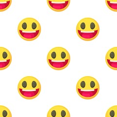 Sticker - Laughing smiley pattern seamless background texture repeat wallpaper geometric vector