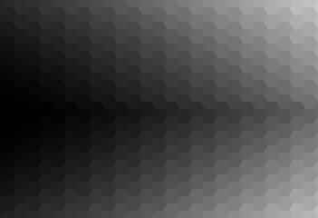 Abstract hexagon shape pattern background. Gradient black fades to gray. Texture design for publication, cover, poster, brochure, flyer, banner, wall. Vector illustration.