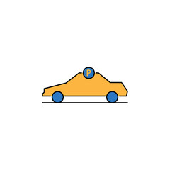 Sticker - car parking icon vector