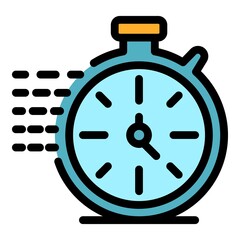 Poster - Running stopwatch icon. Outline running stopwatch vector icon color flat isolated