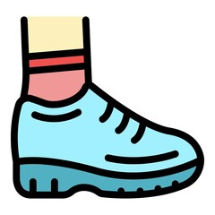Wall Mural - Running shoe icon. Outline running shoe vector icon color flat isolated