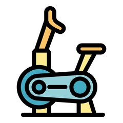 Wall Mural - Personal exercise bike icon. Outline personal exercise bike vector icon color flat isolated