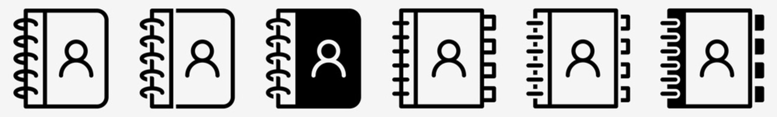 Wall Mural - address book icon directory address book set, address books icon contacts vector illustration logo. 