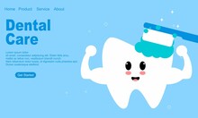 Cartoon Dental Care Landing Page Template