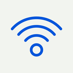 Canvas Print - Wireless internet blue icon vector for social media app minimal line