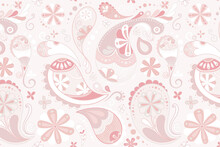 Feminine Pattern Background, Pink Cute Doodle Illustration Vector