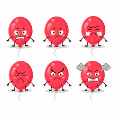 Sticker - Red balloons cartoon character with various angry expressions