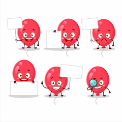 Sticker - Red balloons cartoon character bring information board