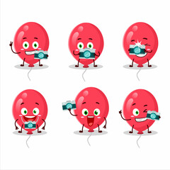 Sticker - Photographer profession emoticon with red balloons cartoon character