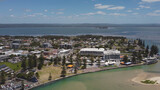 Fototapeta  - an aerial shot of the entrance on the nsw central coast on a summer midday