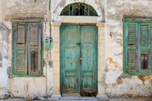 Old Wooden Door In Greece