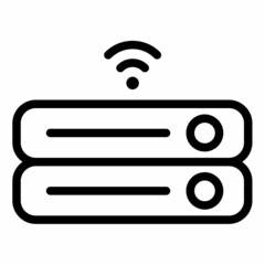 Wall Mural - wireless server storage iot single isolated icon with outline style