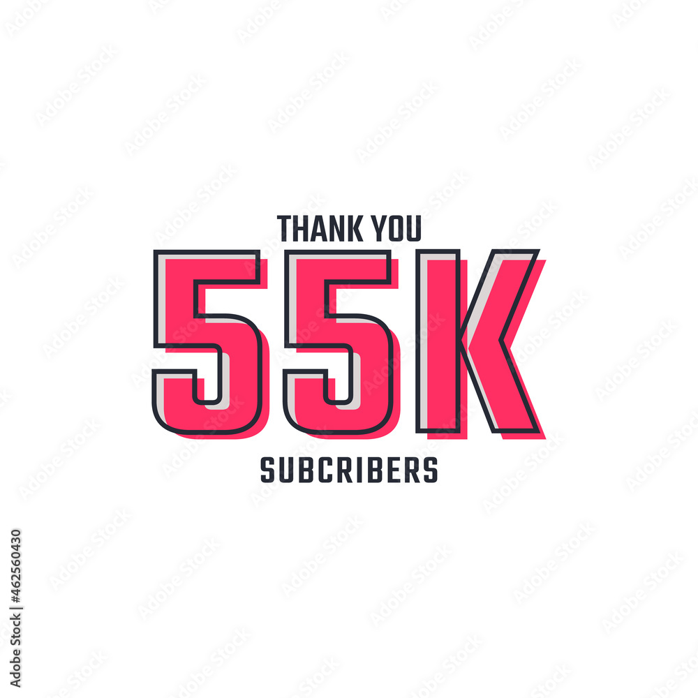 Thank You 55 k Subscribers Celebration Background Design. 55000 ...