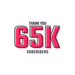 © Imnot99 - Thank You 65 k Subscribers Celebration Background Design. 65000 Subscribers Congratulation Post Social Media Template.