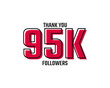 © Imnot99 - Thank You 95 K Followers Card Celebration Vector Post Social Media Template.
