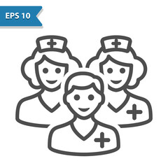 Wall Mural - Medical Team - Nurse, Resident, Doctor Icon