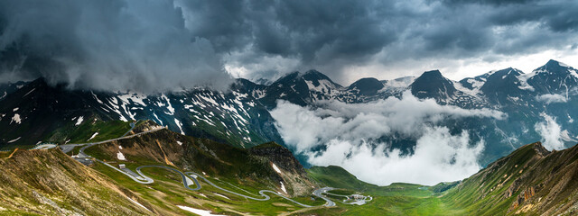 Poster - Panoramic High Alpine Road Grossglockner in Dramatic Mountains