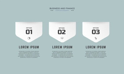 Wall Mural - Three Infographic template design with icons and options or steps and Business concept and used for process diagram, presentations, workflow layout, banner, flow chart, business and finances design.ep