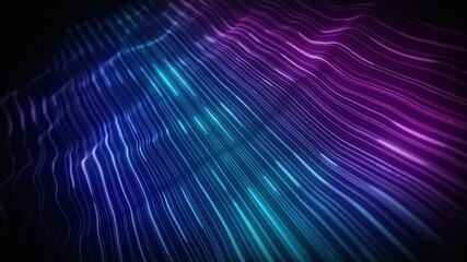 Wall Mural - abstract digital waving neon lines fx background loop/ 4k animation of an abstract background with d