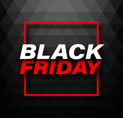 Canvas Print - Black friday square frame polygonal background.