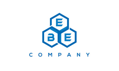 EBE three letters creative polygon hexagon logo	