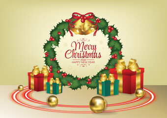 Wall Mural - merry christmas art vector background