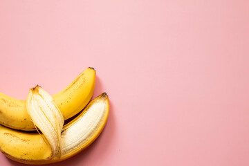 LGBT love concept, two bananas lie side by side, a symbol of male love.